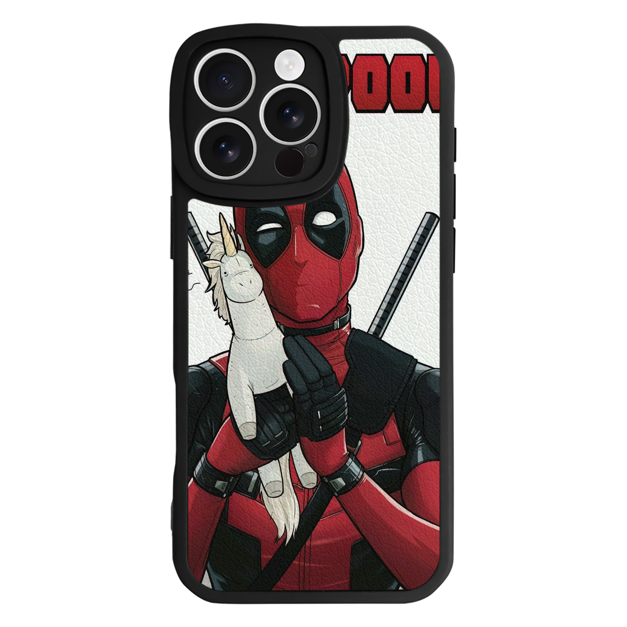 （画像用） Deadpool デッドプール 【iPhone 16シリーズ対応】シリコンスマホケース（レザー調） 材質：シリコン